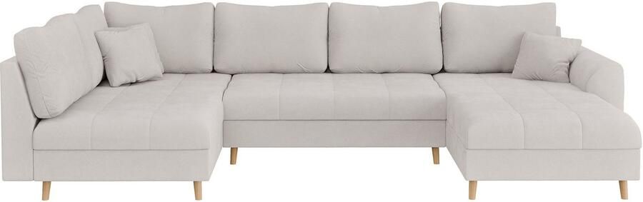 Home affaire Zithoek CHARRE U-vorm met ottomane afmetingen B D H: 310 161 81 cm fijne stiksels losse rug- en sierkussens ook in cord en bouclé - Foto 7