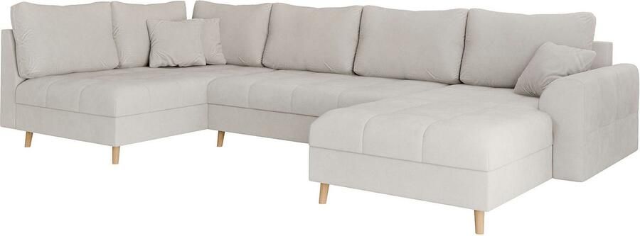 Home affaire Zithoek CHARRE U-vorm met ottomane afmetingen B D H: 310 161 81 cm fijne stiksels losse rug- en sierkussens ook in cord en bouclé - Foto 5