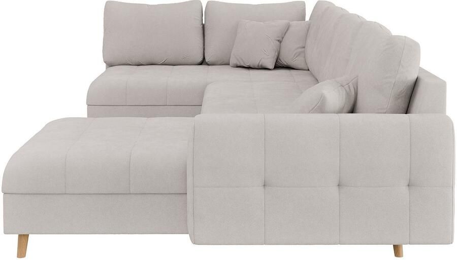 Home affaire Zithoek CHARRE U-vorm met ottomane afmetingen B D H: 310 161 81 cm fijne stiksels losse rug- en sierkussens ook in cord en bouclé - Foto 2