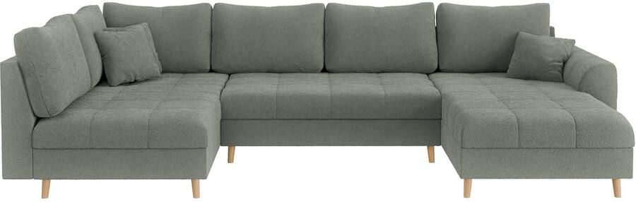 Home affaire Zithoek CHARRE U-vorm met ottomane afmetingen B D H: 310 161 81 cm fijne stiksels losse rug- en sierkussens ook in cord en bouclé - Foto 7