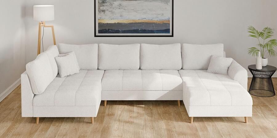 Home affaire Zithoek CHARRE U-vorm met ottomane afmetingen B D H: 310 161 81 cm fijne stiksels losse rug- en sierkussens ook in cord en bouclé - Foto 7