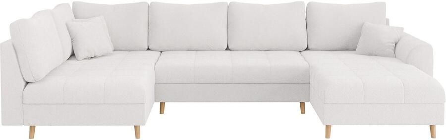 Home affaire Zithoek CHARRE U-vorm met ottomane afmetingen B D H: 310 161 81 cm fijne stiksels losse rug- en sierkussens ook in cord en bouclé - Foto 6