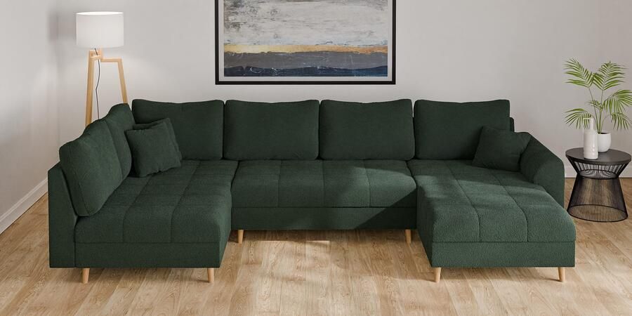 Home affaire Zithoek CHARRE U-vorm met ottomane afmetingen B D H: 310 161 81 cm fijne stiksels losse rug- en sierkussens ook in cord en bouclé - Foto 4