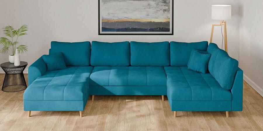 Home affaire Zithoek CHARRE U-vorm met ottomane afmetingen B D H: 310 161 81 cm fijne stiksels losse rug- en sierkussens ook in cord en bouclé - Foto 4