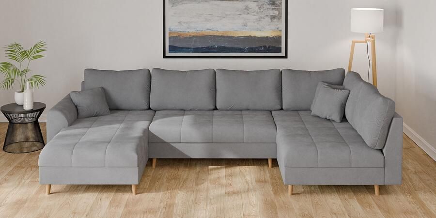 Home affaire Zithoek CHARRE U-vorm met ottomane afmetingen B D H: 310 161 81 cm fijne stiksels losse rug- en sierkussens ook in cord en bouclé - Foto 4