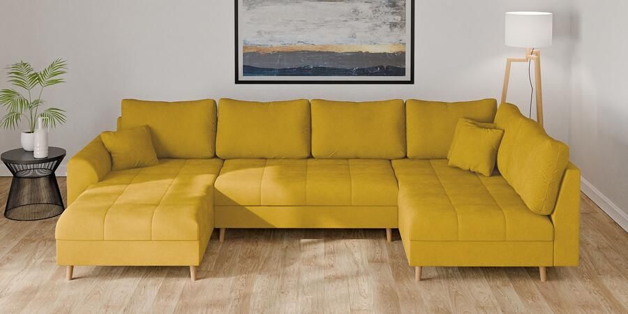 Home affaire Zithoek CHARRE U-vorm met ottomane afmetingen B D H: 310 161 81 cm fijne stiksels losse rug- en sierkussens ook in cord en bouclé - Foto 4