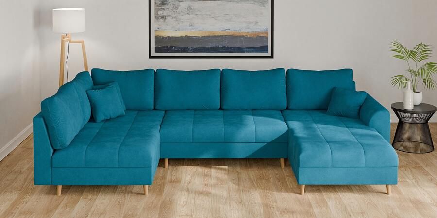 Home affaire Zithoek CHARRE U-vorm met ottomane afmetingen B D H: 310 161 81 cm fijne stiksels losse rug- en sierkussens ook in cord en bouclé - Foto 4