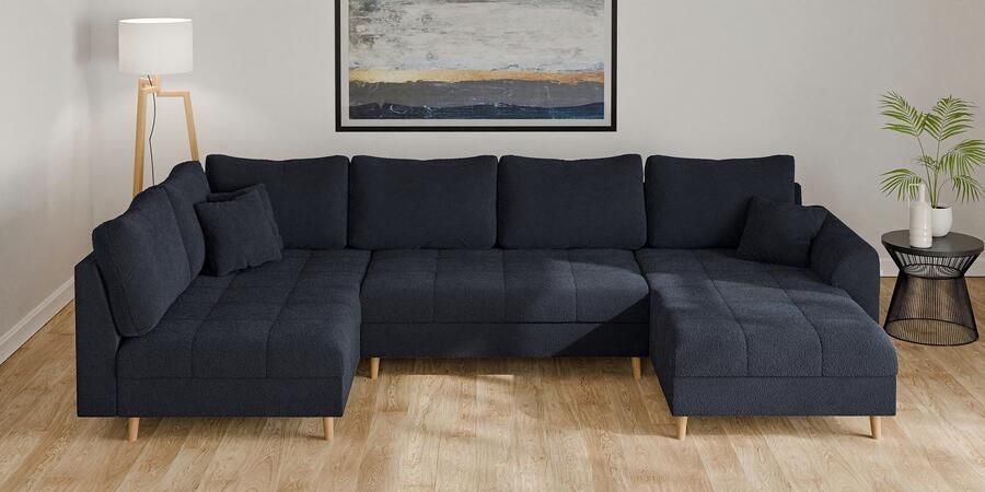 Home affaire Zithoek CHARRE U-vorm met ottomane afmetingen B D H: 310 161 81 cm fijne stiksels losse rug- en sierkussens ook in cord en bouclé - Foto 4