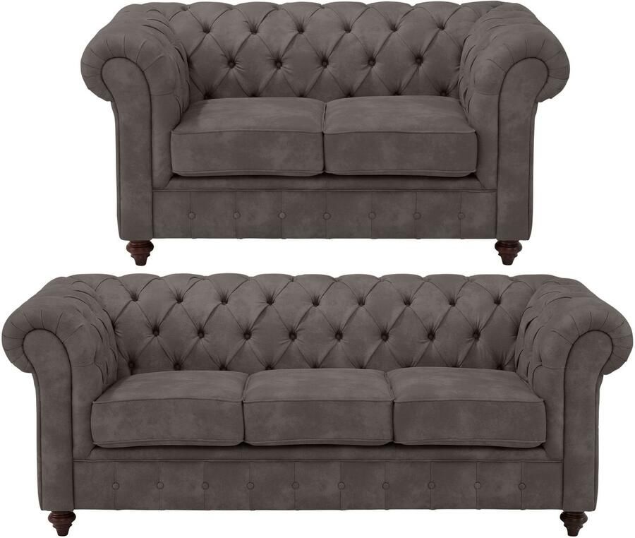 Home affaire Zithoek CHESTERFIELD hoogwaardige knoopdetails bestaande uit 2- en 3-zitsbank (2-delig) - Foto 3