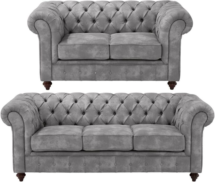 Home affaire Zithoek CHESTERFIELD hoogwaardige knoopdetails bestaande uit 2- en 3-zitsbank (2-delig) - Foto 3