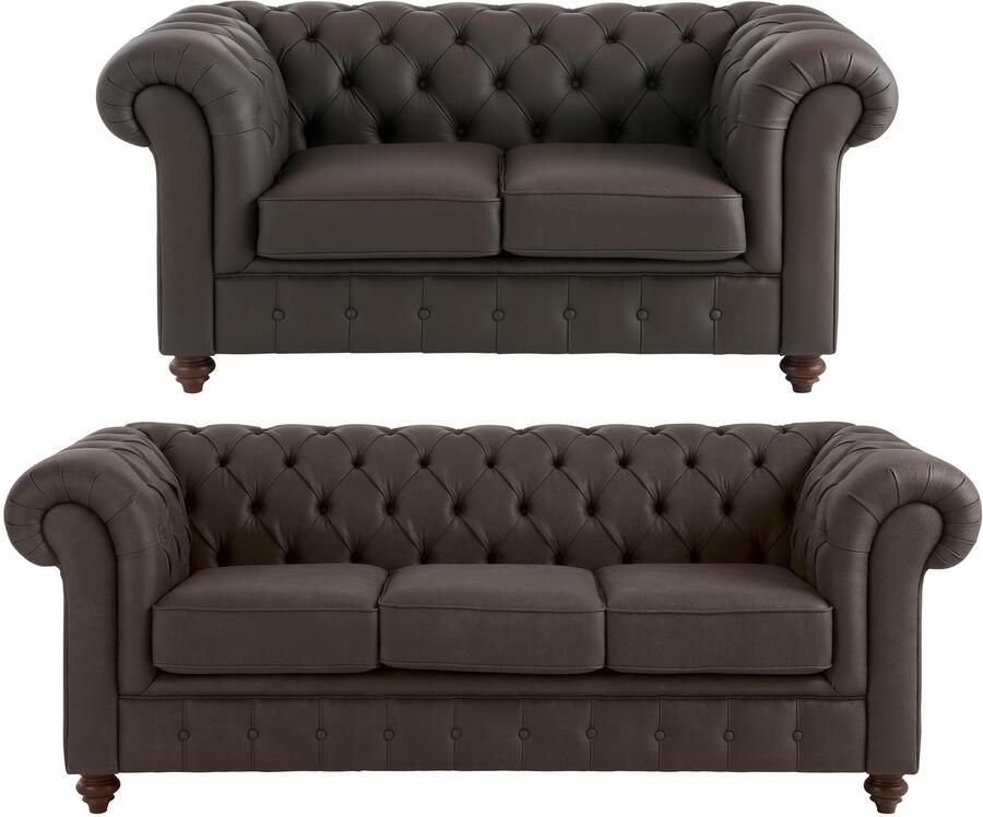 Home affaire Zithoek CHESTERFIELD hoogwaardige knoopdetails bestaande uit 2- en 3-zitsbank (2-delig) - Foto 2