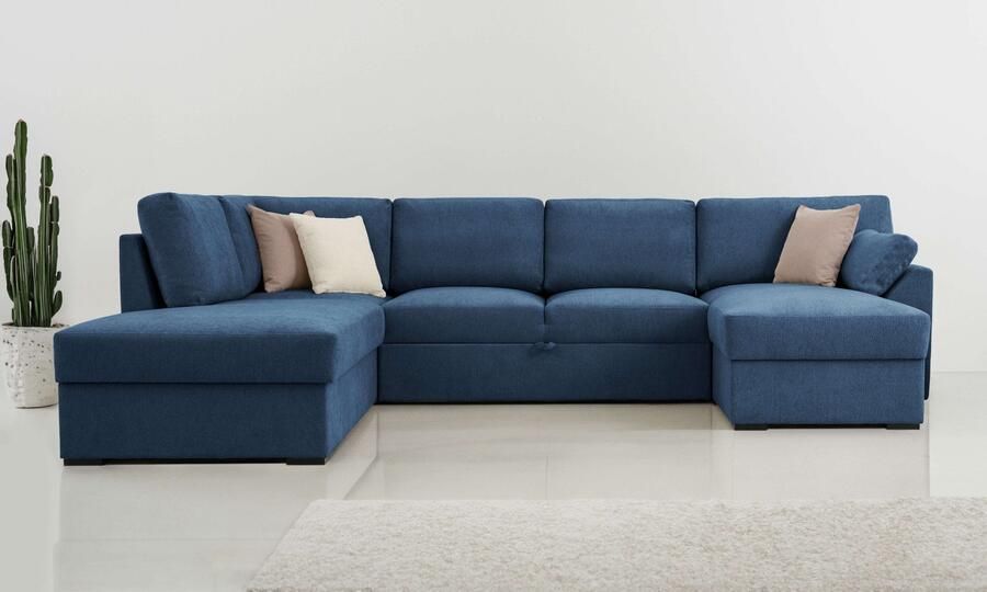 Home affaire Zithoek Citry Breedte 309 cm chenille bedfunctie bedlade U-vorm - Foto 8