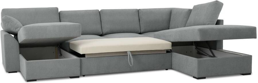 Home affaire Zithoek Citry Breedte 309 cm chenille bedfunctie bedlade U-vorm - Foto 7