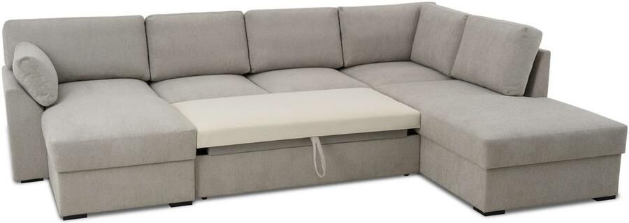 Home affaire Zithoek Citry Breedte 309 cm chenille bedfunctie bedlade U-vorm - Foto 4