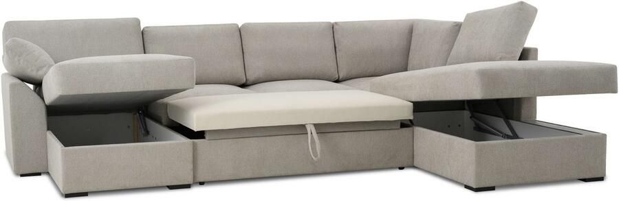Home affaire Zithoek Citry Breedte 309 cm chenille bedfunctie bedlade U-vorm - Foto 7
