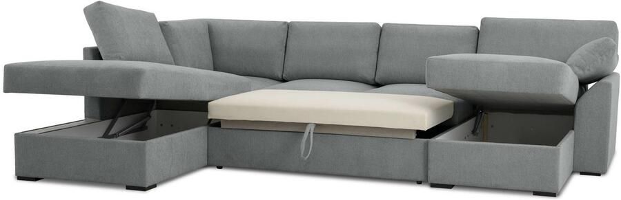 Home affaire Zithoek Citry Breedte 309 cm chenille bedfunctie bedlade U-vorm - Foto 6
