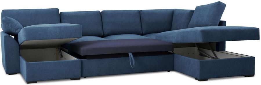 Home affaire Zithoek Citry Breedte 309 cm chenille bedfunctie bedlade U-vorm - Foto 7