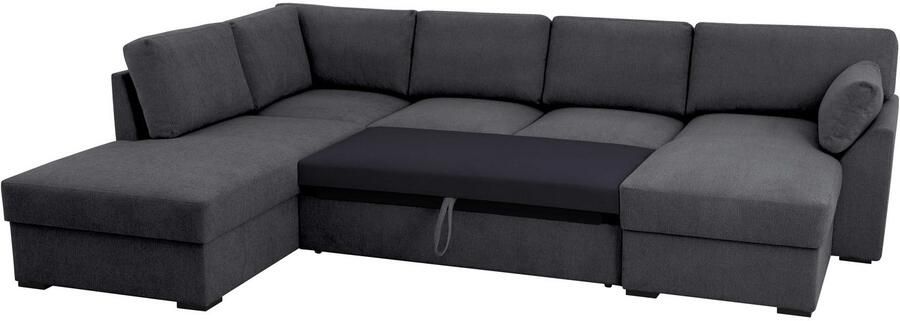 Home affaire Zithoek Citry Breedte 309 cm chenille bedfunctie bedlade U-vorm - Foto 4