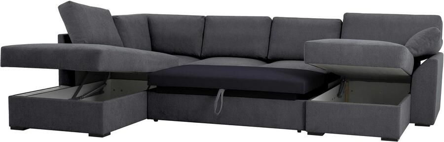 Home affaire Zithoek Citry Breedte 309 cm chenille bedfunctie bedlade U-vorm - Foto 7