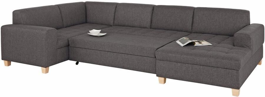 Home affaire Zithoek Corby veel ruimte en comfort U-vorm naar keuze met slaapfunctie stiksels op het zitoppervlak - Foto 7