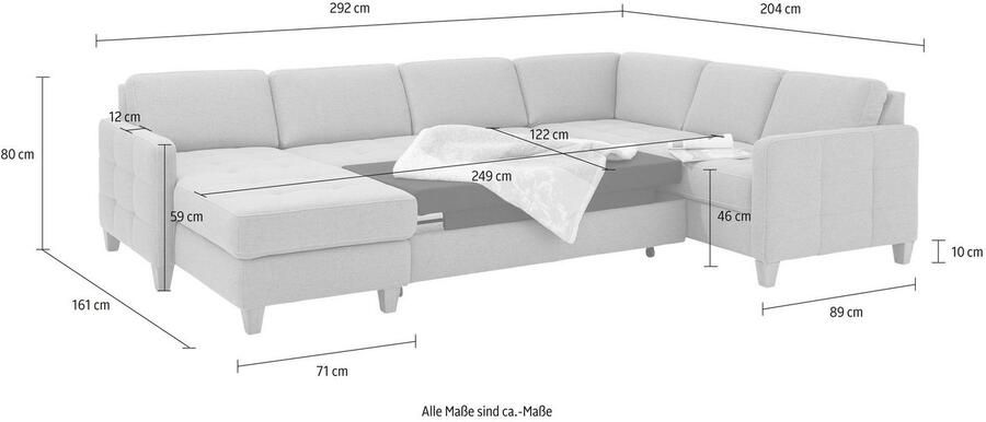 Home affaire Zithoek Westerland U-vorm Binnenvering slaapfunctie naar keuze bergruimte en armleuningverstelling - Foto 13