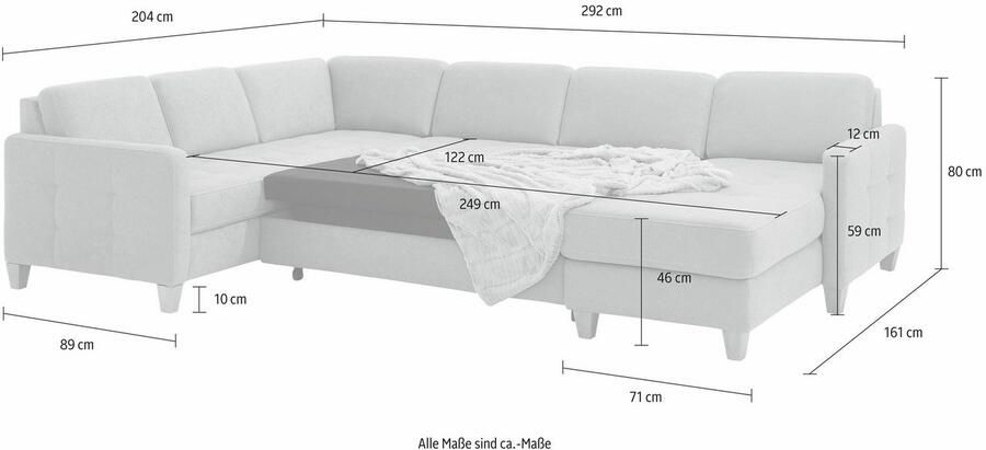 Home affaire Zithoek Westerland U-vorm Binnenvering slaapfunctie naar keuze bergruimte en armleuningverstelling - Foto 7