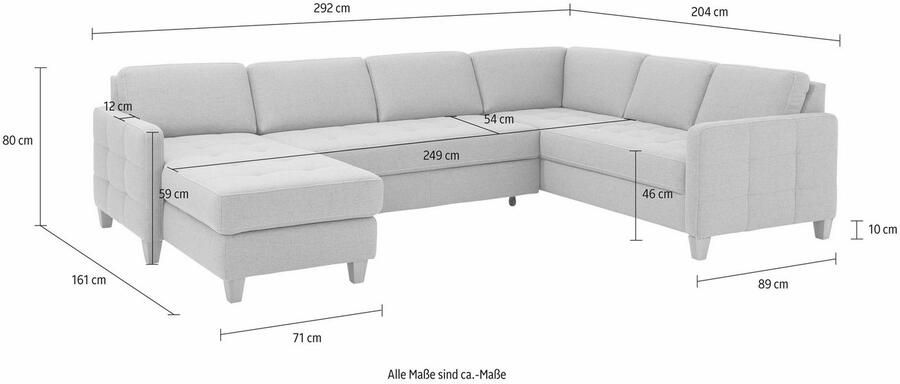 Home affaire Zithoek Westerland U-vorm Binnenvering slaapfunctie naar keuze bergruimte en armleuningverstelling - Foto 14