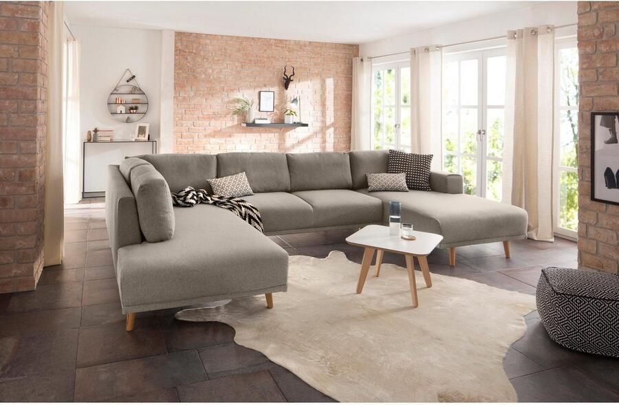 Home affaire Zithoek Lasse U-vorm in scandinavische stijl met houten poten - Foto 2