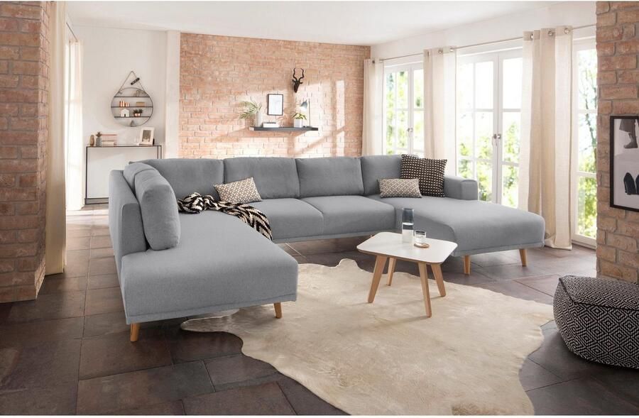 Home affaire Zithoek Lasse U-vorm in scandinavische stijl met houten poten - Foto 2