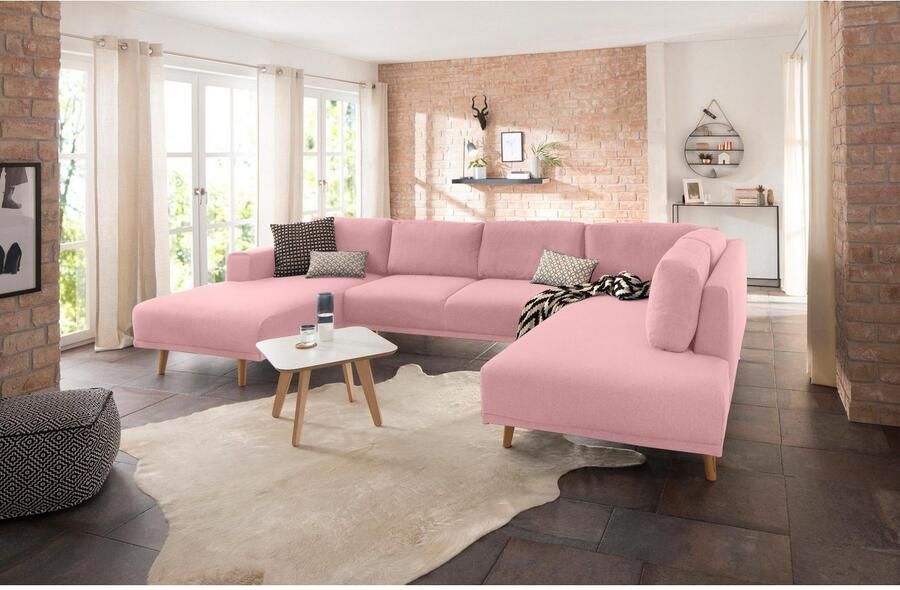 Home affaire Zithoek Lasse U-vorm in scandinavische stijl met houten poten - Foto 2
