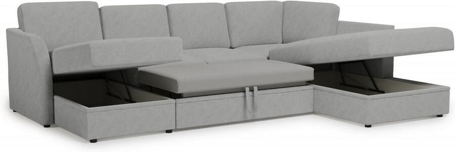 Home affaire Zithoek Lavars slaapbank met slaapfunctie en bergruimte in twee verschillende stofkwaliteiten - Foto 8