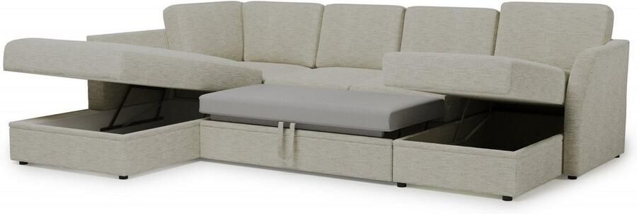 Home affaire Zithoek Lavars slaapbank met slaapfunctie en bergruimte in twee verschillende stofkwaliteiten - Foto 8