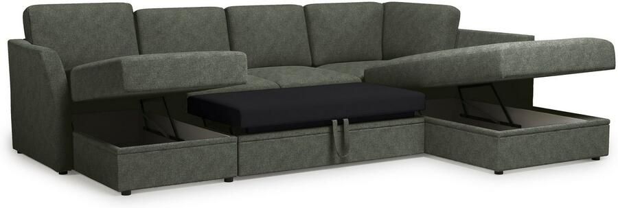 Home affaire Zithoek Lavars slaapbank met slaapfunctie en bergruimte in twee verschillende stofkwaliteiten - Foto 8