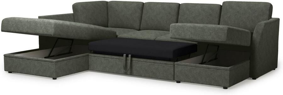 Home affaire Zithoek Lavars slaapbank met slaapfunctie en bergruimte in twee verschillende stofkwaliteiten - Foto 8