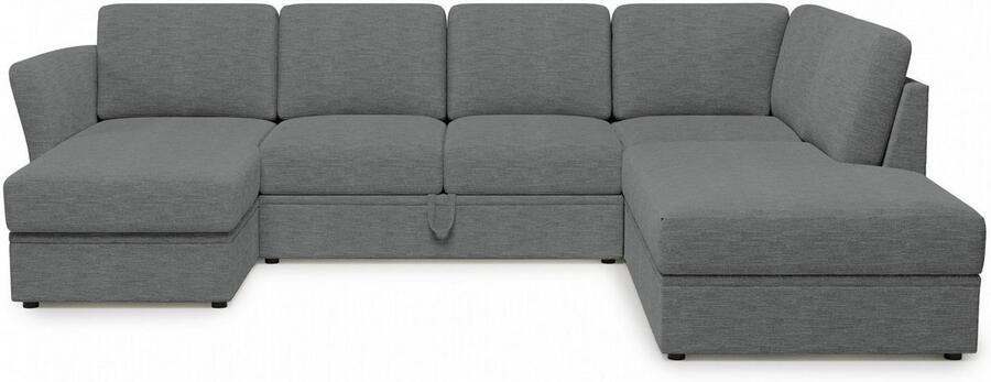 Home affaire Zithoek Lavars slaapbank met slaapfunctie en bergruimte in twee verschillende stofkwaliteiten - Foto 4