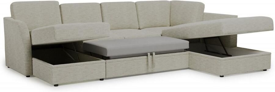 Home affaire Zithoek Lavars slaapbank met slaapfunctie en bergruimte in twee verschillende stofkwaliteiten - Foto 8