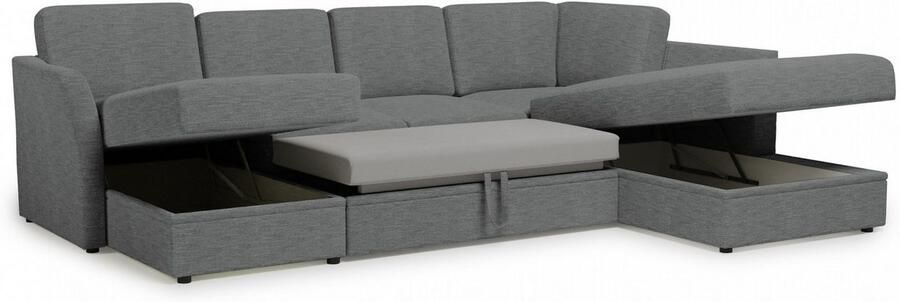 Home affaire Zithoek Lavars slaapbank met slaapfunctie en bergruimte in twee verschillende stofkwaliteiten - Foto 8