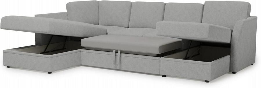 Home affaire Zithoek Lavars slaapbank met slaapfunctie en bergruimte in twee verschillende stofkwaliteiten - Foto 8