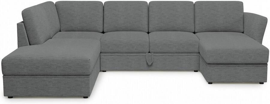 Home affaire Zithoek Lavars slaapbank met slaapfunctie en bergruimte in twee verschillende stofkwaliteiten - Foto 4