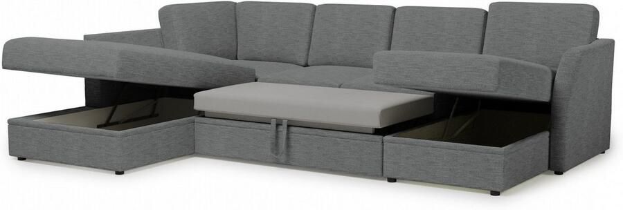 Home affaire Zithoek Lavars slaapbank met slaapfunctie en bergruimte in twee verschillende stofkwaliteiten - Foto 8