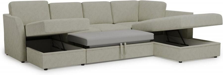 Home affaire Zithoek Lavars slaapbank met slaapfunctie en bergruimte in twee verschillende stofkwaliteiten - Foto 8