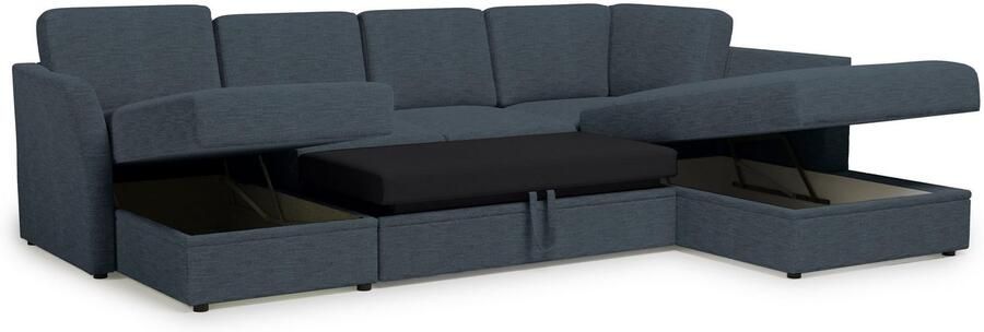 Home affaire Zithoek Lavars slaapbank met slaapfunctie en bergruimte in twee verschillende stofkwaliteiten - Foto 8