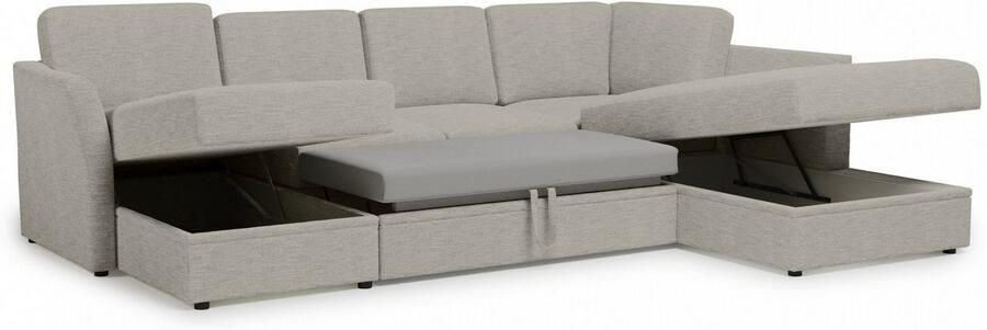 Home affaire Zithoek Lavars slaapbank met slaapfunctie en bergruimte in twee verschillende stofkwaliteiten - Foto 8