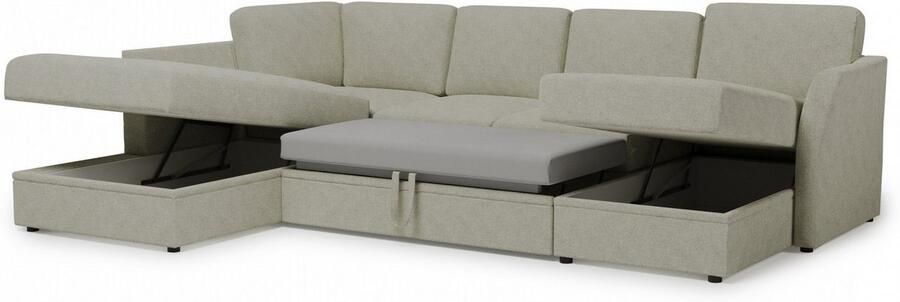 Home affaire Zithoek Lavars slaapbank met slaapfunctie en bergruimte in twee verschillende stofkwaliteiten - Foto 8