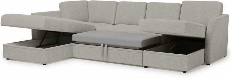 Home affaire Zithoek Lavars slaapbank met slaapfunctie en bergruimte in twee verschillende stofkwaliteiten - Foto 8