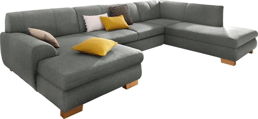 Home affaire Zithoek Nika tijdloos en elegant veel ruimte U-vorm Zithoek MELROSE structuurstof of fijne structuurstof