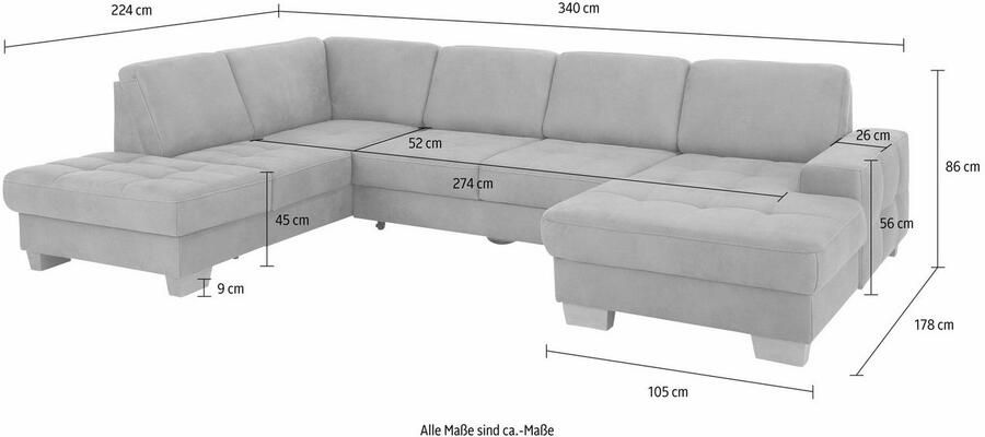 Home affaire Zithoek Puccini U-vorm met binnenvering zitdiepteverstelling contrastnaad - Foto 7