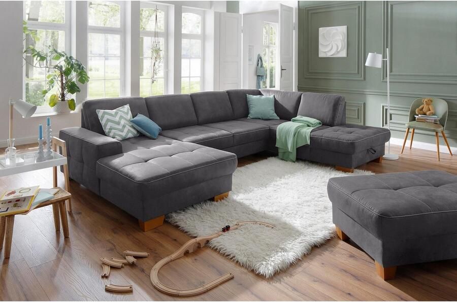 Home affaire Zithoek Puccini U-vorm met binnenvering zitdiepteverstelling contrastnaad - Foto 6