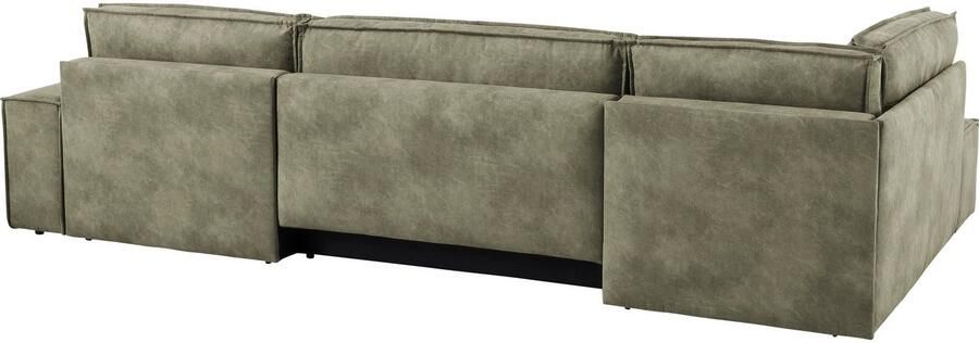 Home affaire Zithoek SHERWOOD 329 cm U-vorm slaapbank Slaapfunctie met bedkist (194x139 cm) cord vintage fluweel - Foto 13
