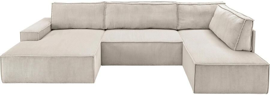 Home affaire Zithoek SHERWOOD 329 cm U-vorm slaapbank Slaapfunctie met bedkist (194x139 cm) cord vintage fluweel